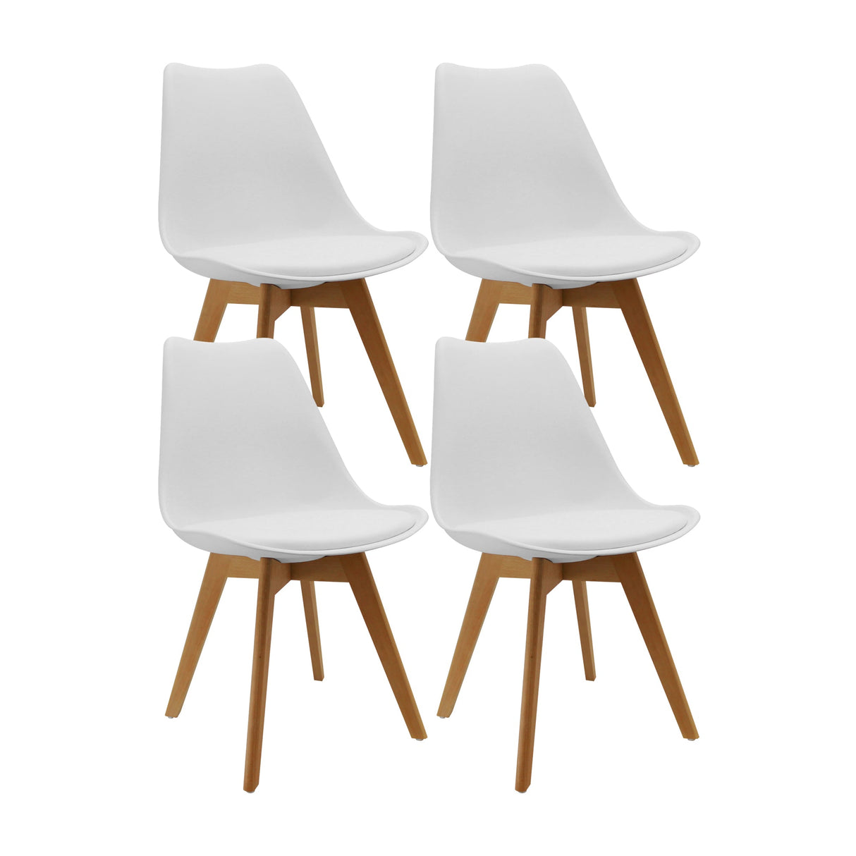 SET X 4 SILLAS JOLY BLANCAS BOXBIT