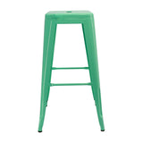 Butaco Alto Sin Espaldar TITAN Tipo Tolix Verde Menta BoxBit