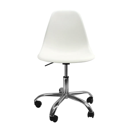 SILLA DKR CON RUEDAS TIPO EAMES BLANCA BOXBIT