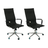 SET X 2 SILLAS ESTERILLA OFICINA ALTAS NEGRAS BOXBIT