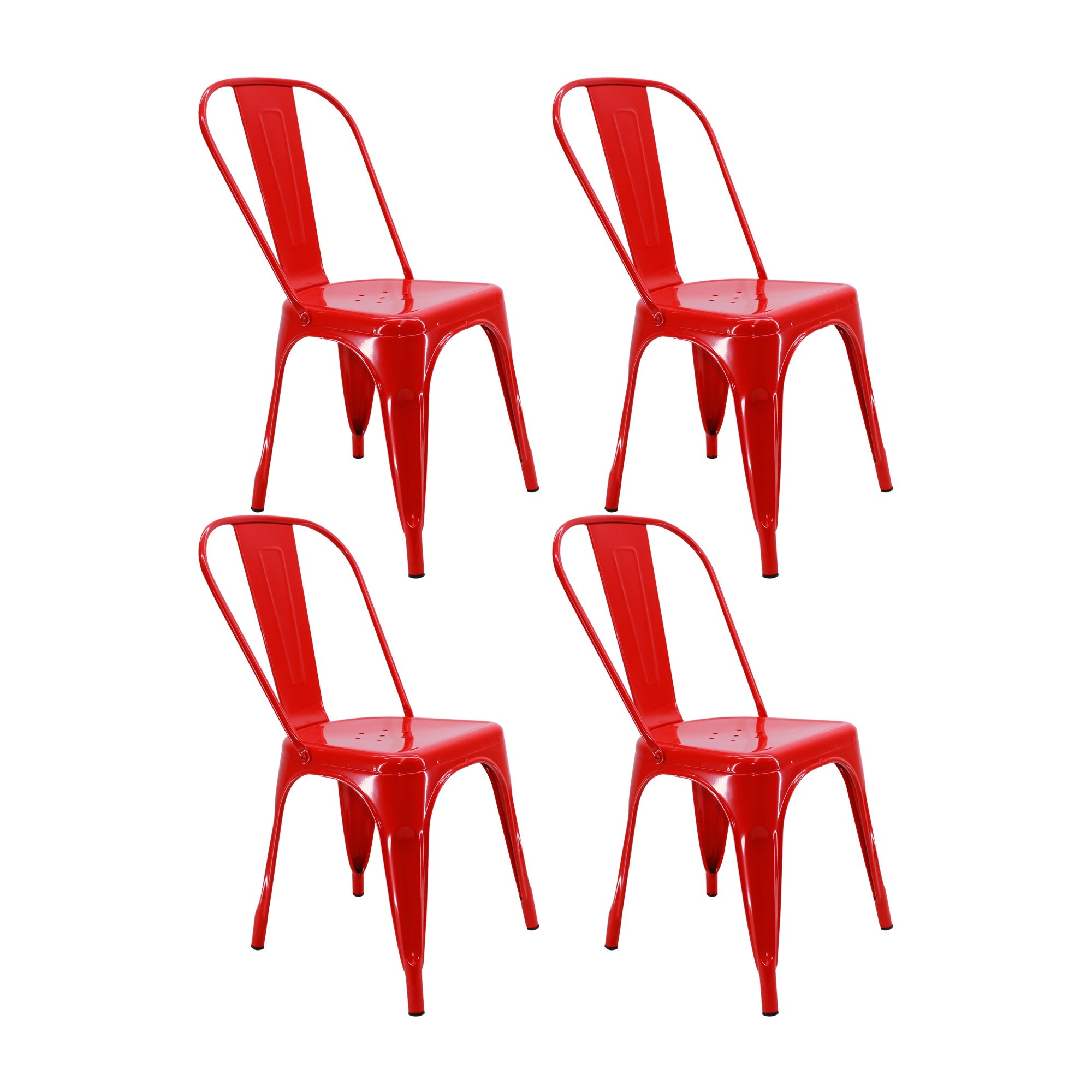 SET X 4 SILLAS TITAN TIPO TOLIX ROJO BOXBIT