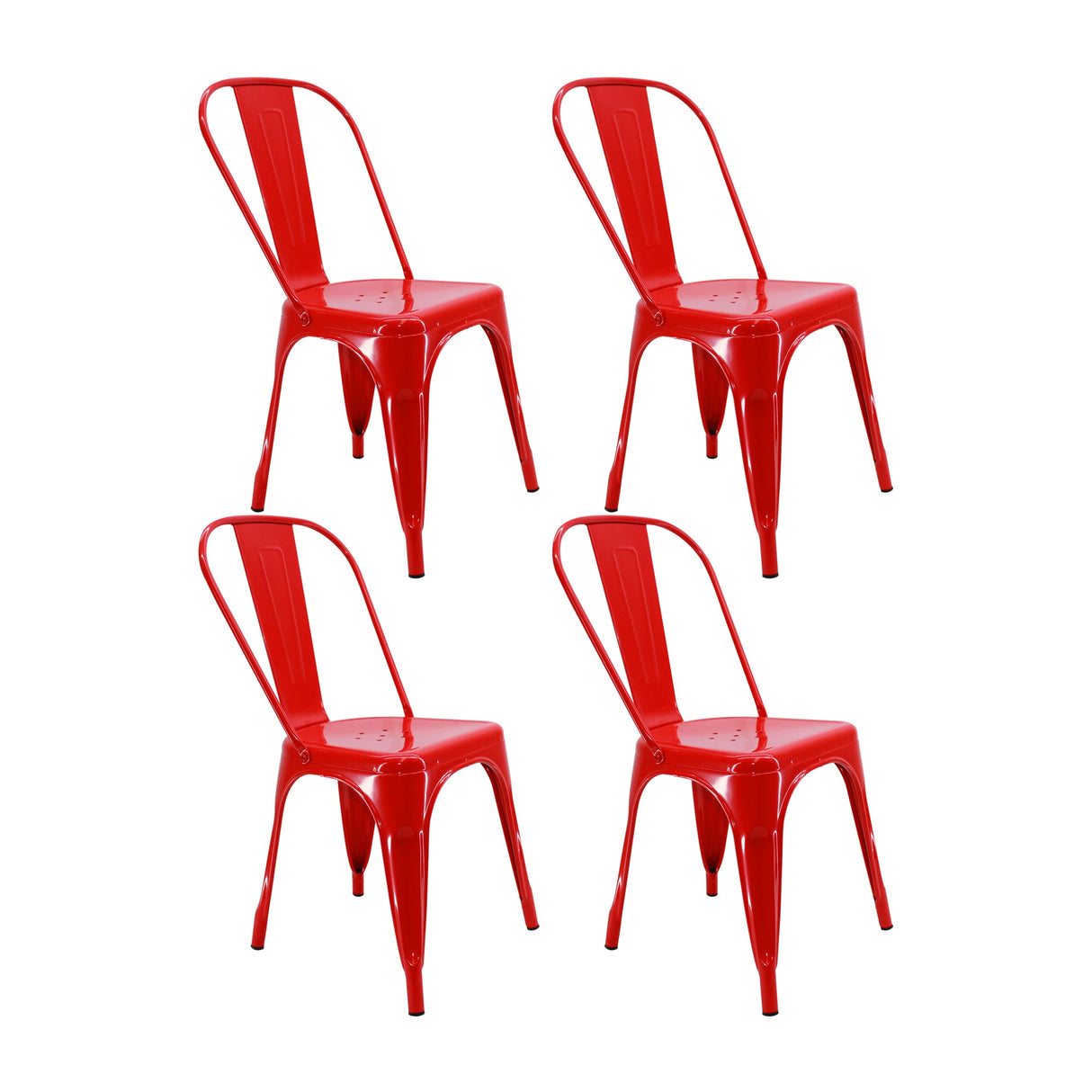 SET X 4 SILLAS TITAN TIPO TOLIX ROJO BOXBIT