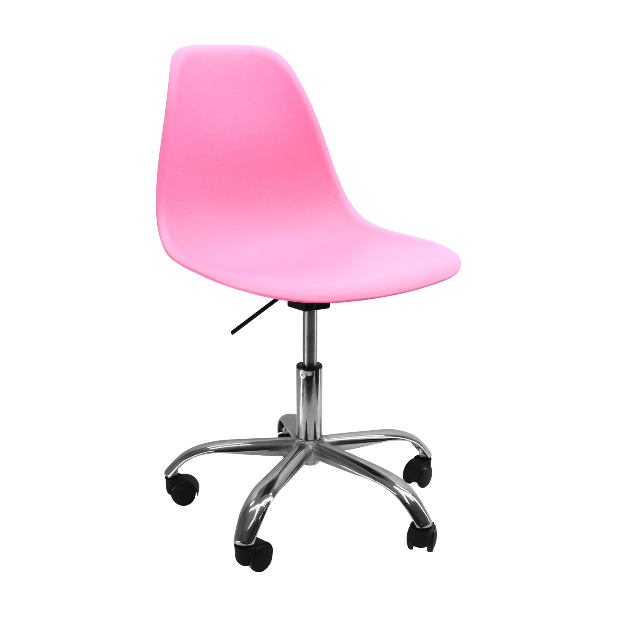 SILLA DKR CON RUEDAS TIPO EAMES ROSADA BOXBIT