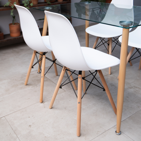 Set x 4 Sillas DKR Tipo EAMES Blancas Boxbit