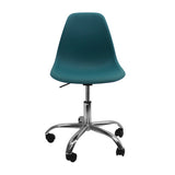 SILLA DKR CON RUEDAS TIPO EAMES AZUL PETRÓLEO BOXBIT