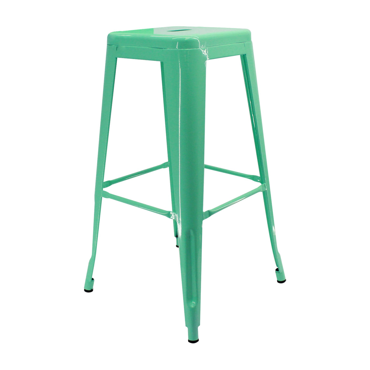 Butaco Alto Sin Espaldar TITAN Tipo Tolix Verde Menta BoxBit