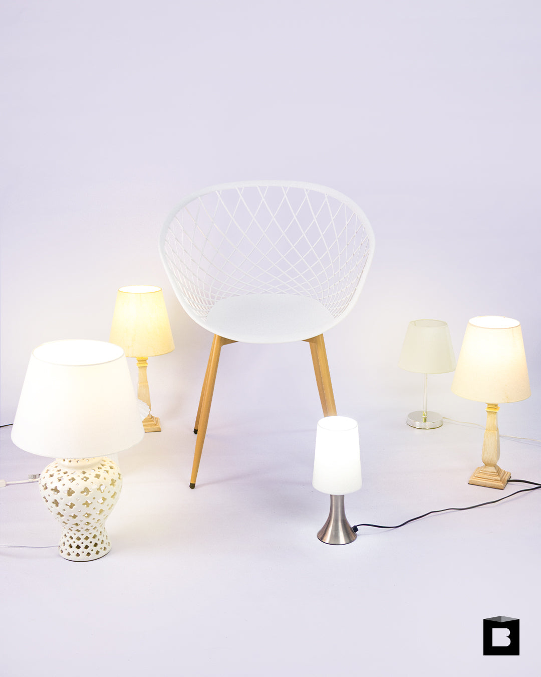 SILLA DKR BOTONES TIPO EAMES BLANCA BOXBIT