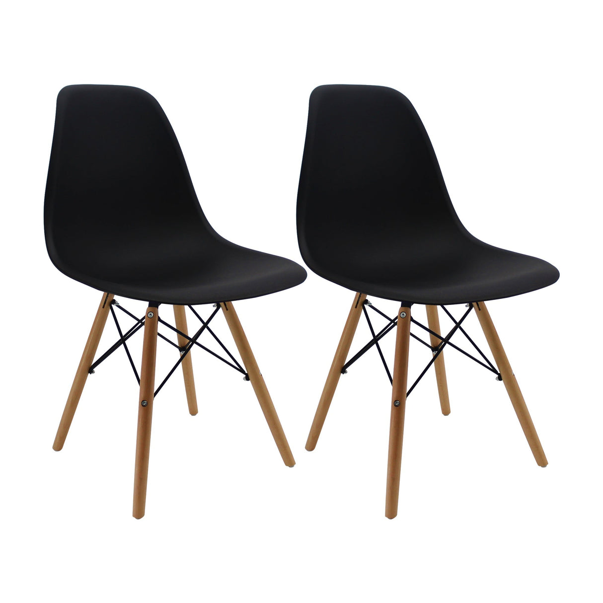 SET X 2 SILLAS DKR TIPO EAMES NEGRAS BOXBIT