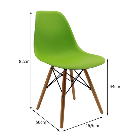 Set x 4 Sillas DKR Tipo EAMES Verdes BOXBIT