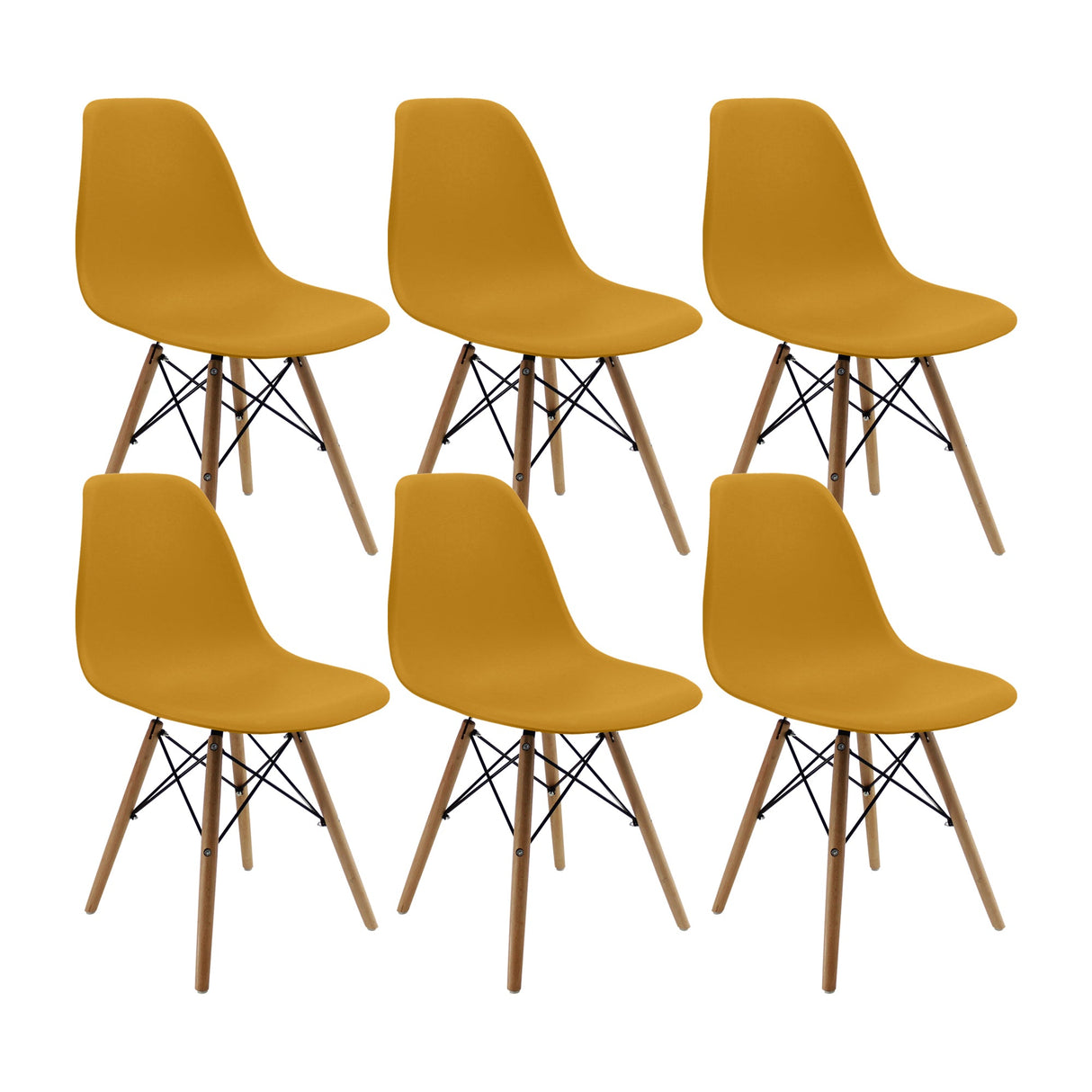 SET X 6 SILLAS DKR TIPO EAMES AZAFRÁN BOXBIT