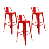 Set x 3 Butacos Bar Altos TITAN Tipo Tolix Rojos BoxBit