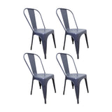 SET X 4 SILLAS TITAN TIPO TOLIX GRIS OSCURO BOXBIT