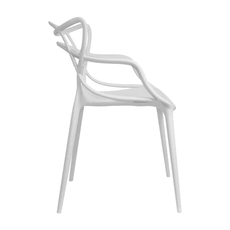 Set x4 Sillas Solna Blancas vista lateral — Boxbit
