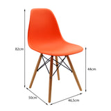 SET X 4 SILLAS DKR TIPO EAMES NARANJAS BOXBIT