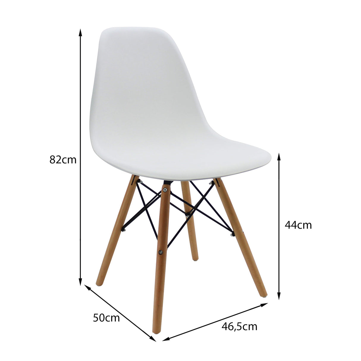 COMEDOR RECTANGULAR BRAVUS MÁS 4 SILLAS DKR TIPO EAMES BLANCAS