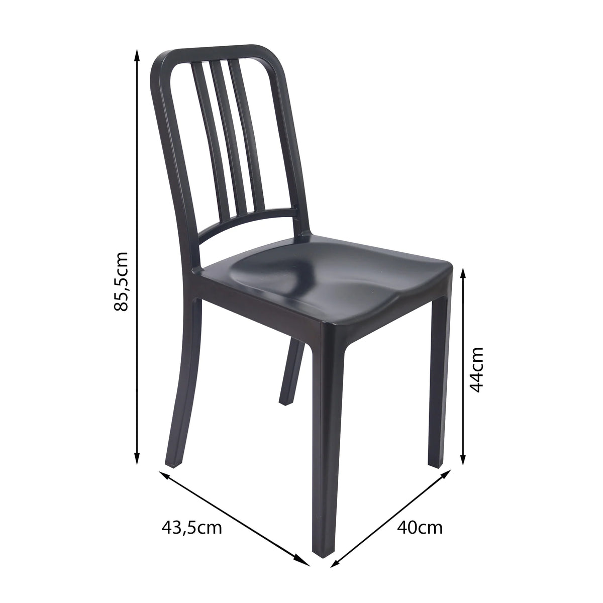 Comedor Rectangular Tapa Vidrio más 4 Sillas Munich Negras