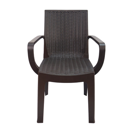 Silla Exterior Ratan Corsa Con Brazos - Café