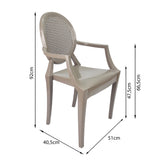 SILLA EXTERIOR GHOSTE CON BRAZOS CAFÉ