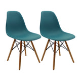 SET X 2 SILLAS DKR TIPO EAMES AZUL PETRÓLEO BOXBIT