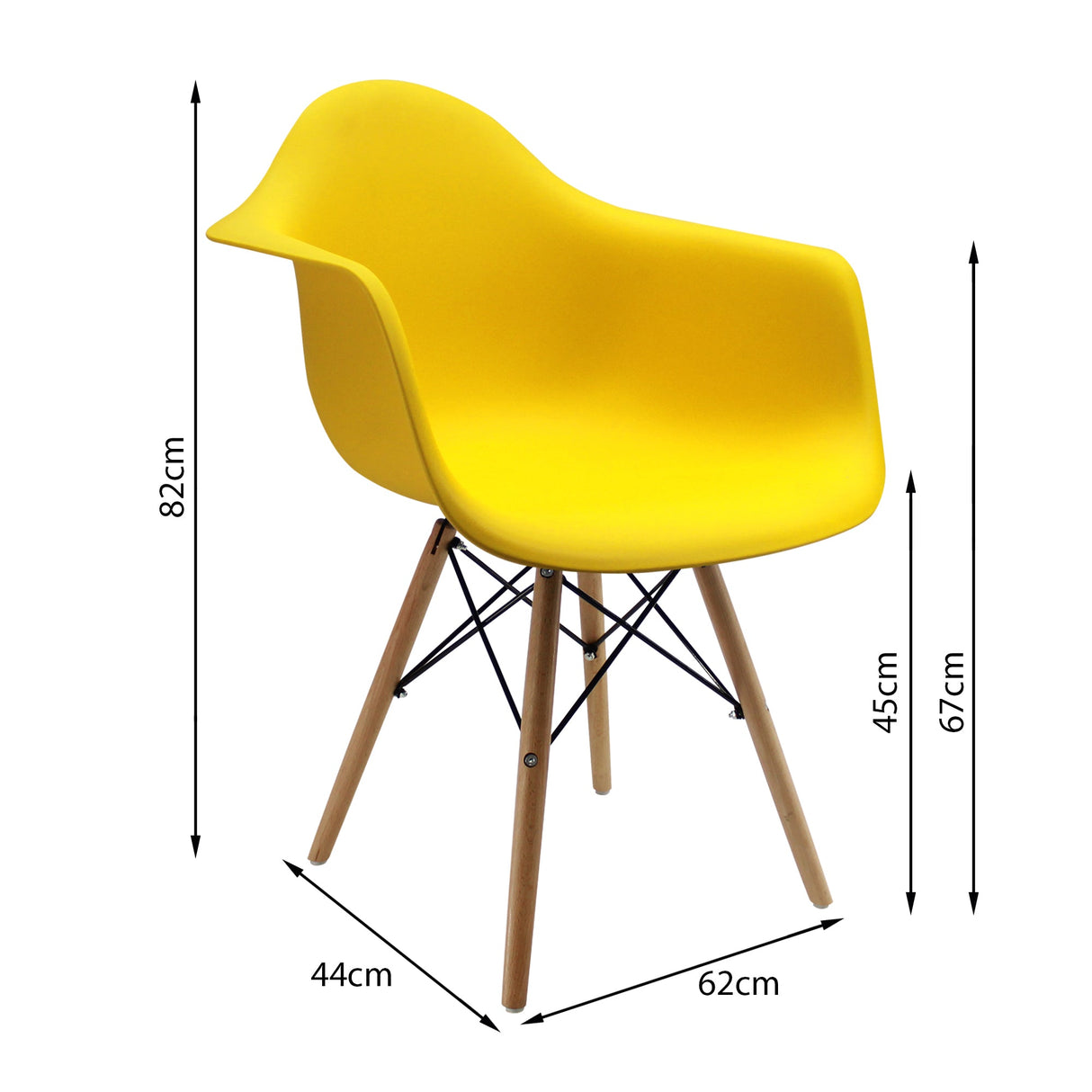 Silla DKR Con Brazos Amarilla BoxBit
