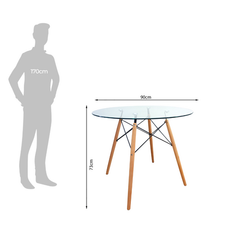 MESA COMEDOR DKR REDONDA TAPA DE CRISTAL BOXBIT