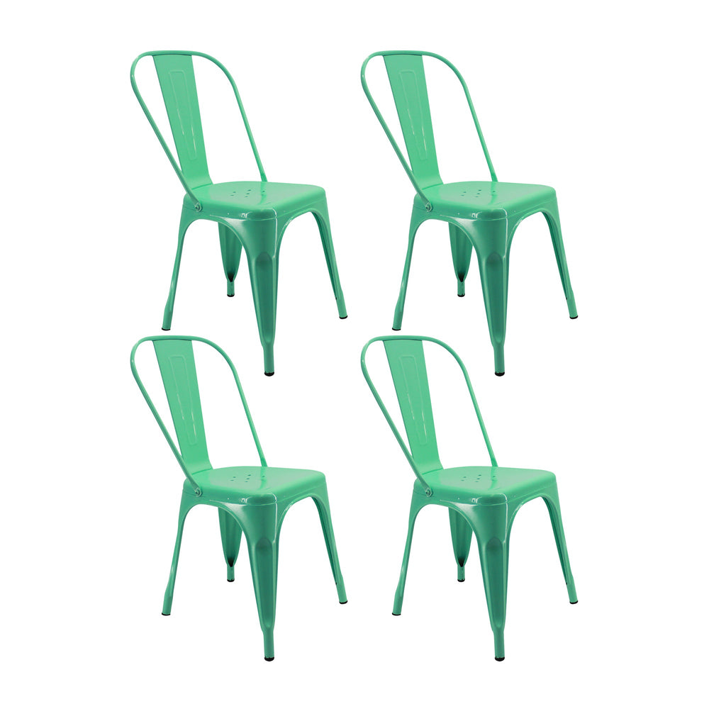 SET X 4 SILLAS TITAN TIPO TOLIX VERDE MENTA BOXBIT