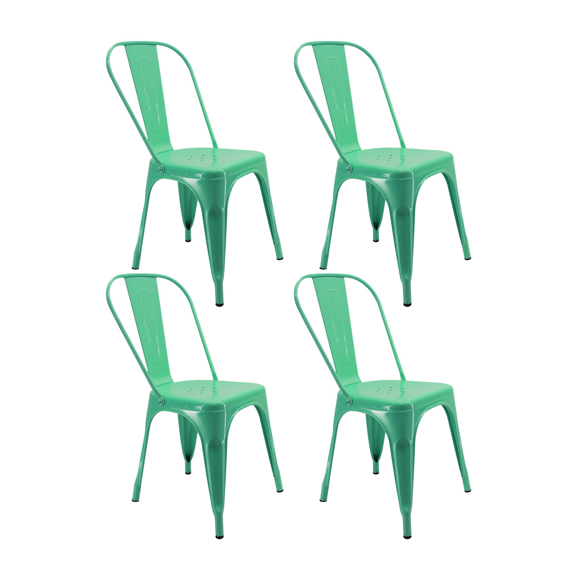 SET X 4 SILLAS TITAN TIPO TOLIX VERDE MENTA BOXBIT