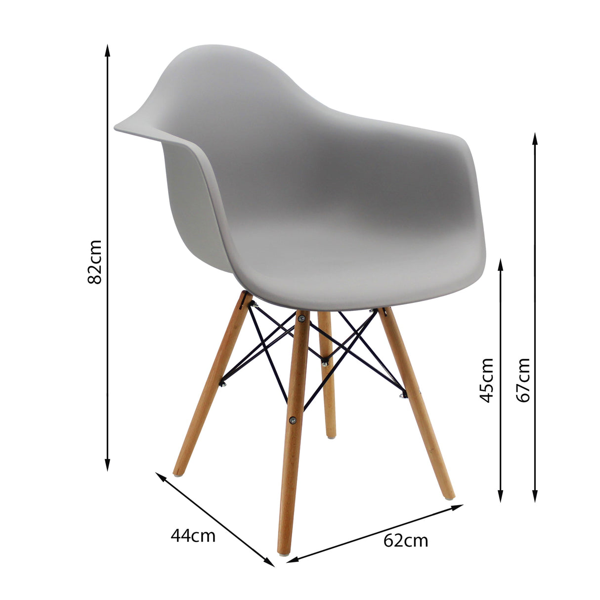 SILLA DKR CON BRAZOS  GRIS BOXBIT