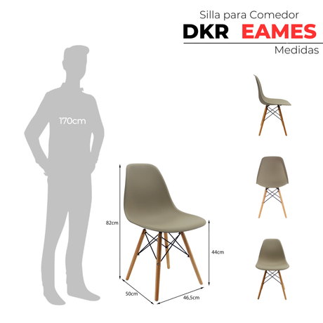 Set x 4 Sillas DKR Tipo EAMES Beige Boxbit