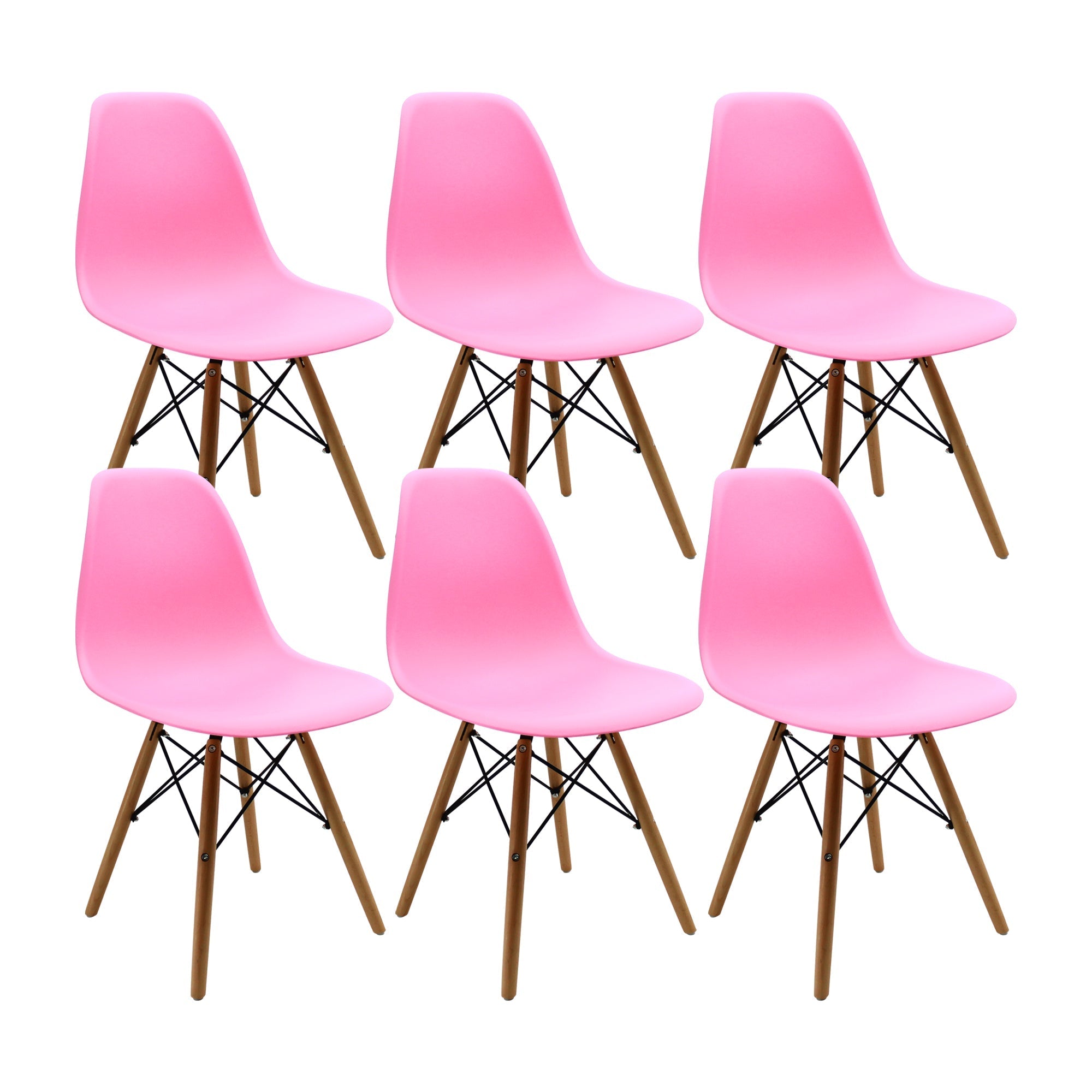 SET X 6 SILLAS DKR TIPO EAMES ROSADAS BOXBIT