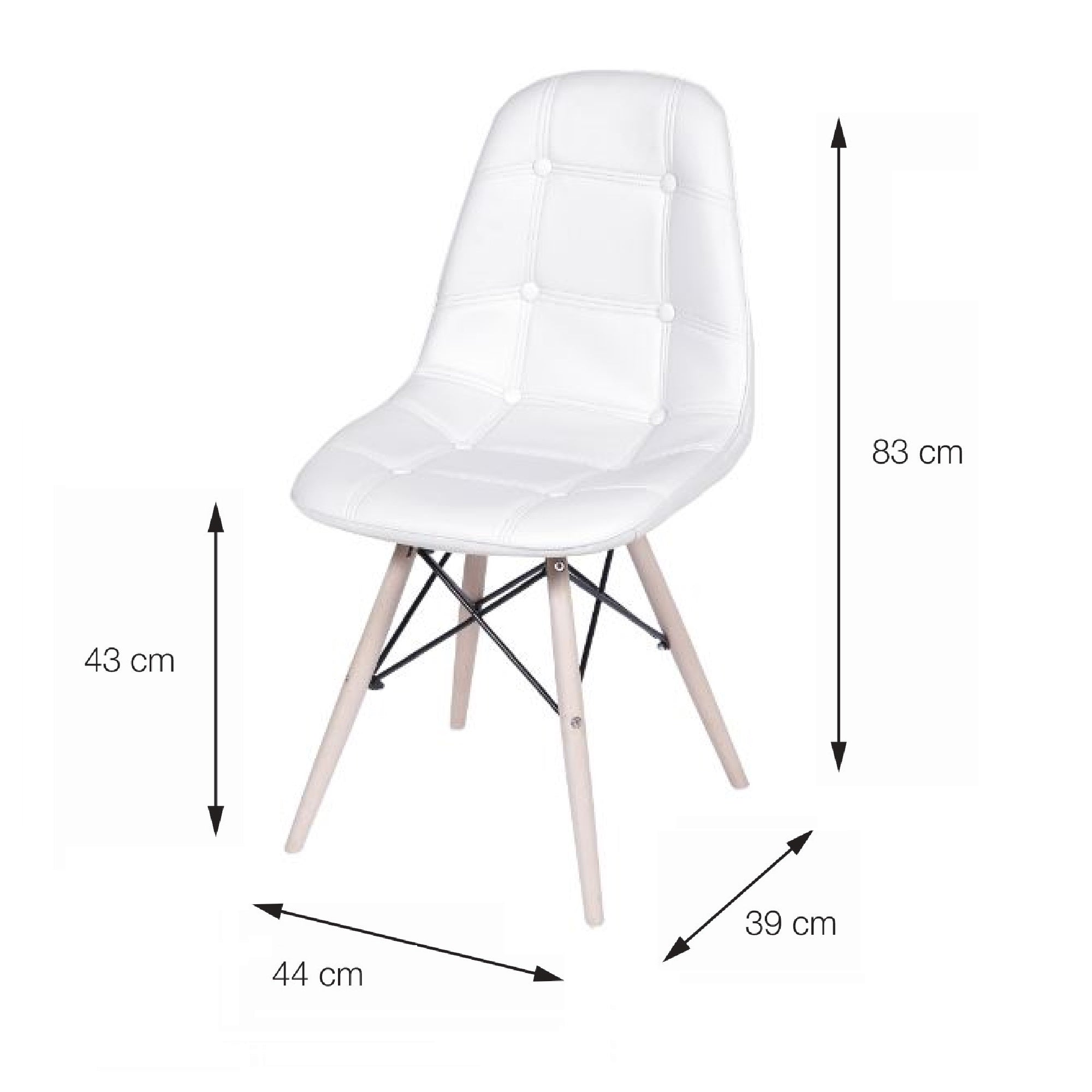 SILLA DKR BOTONES TIPO EAMES BLANCA BOXBIT