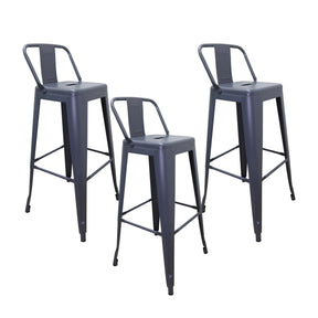 Set x3 Butacos Altos Titan Tipo Tolix Gris — Boxbit