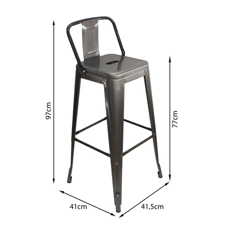 Butaco Alto Titan Tipo Tolix Metal Rustic Boxbit