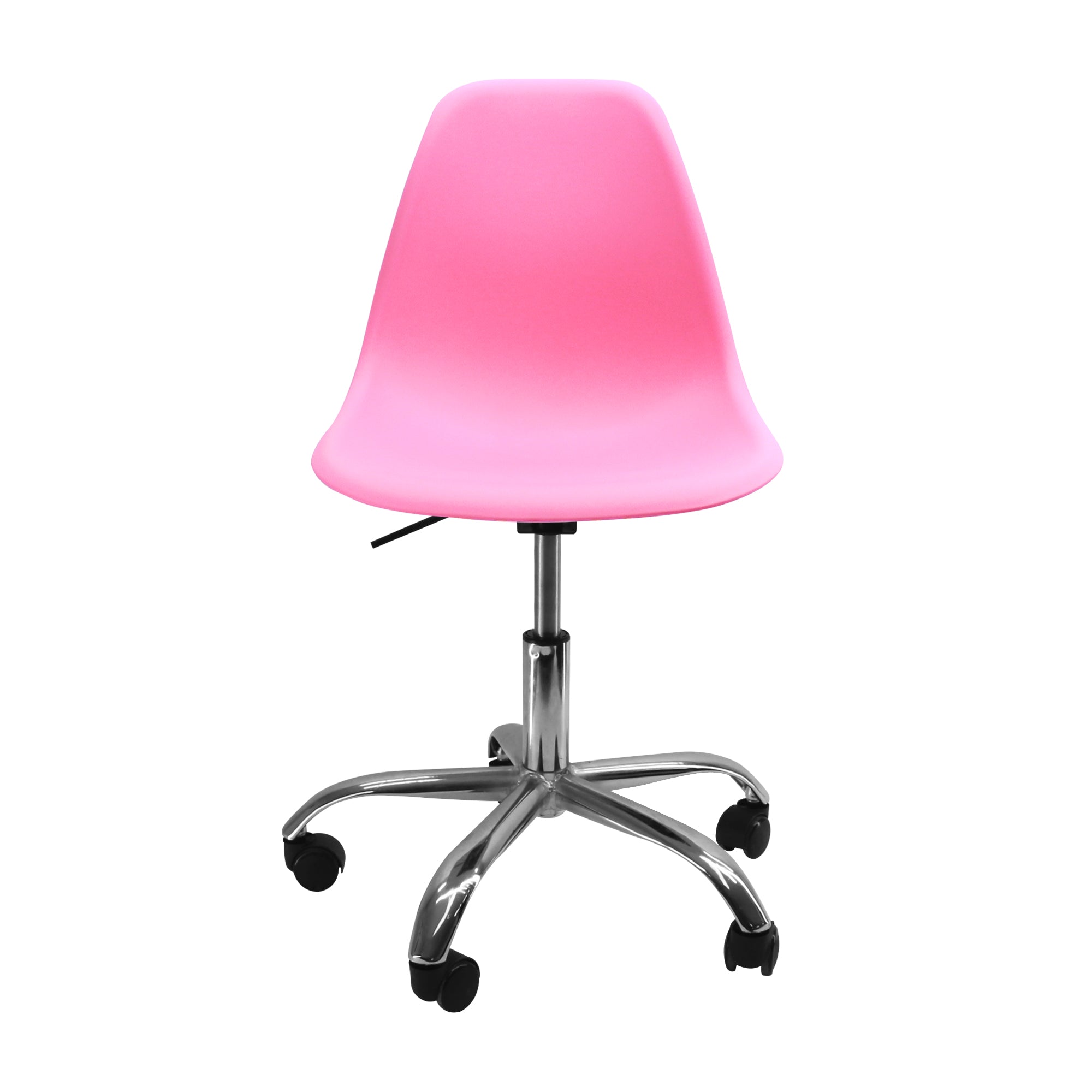 SILLA DKR CON RUEDAS TIPO EAMES ROSADA BOXBIT
