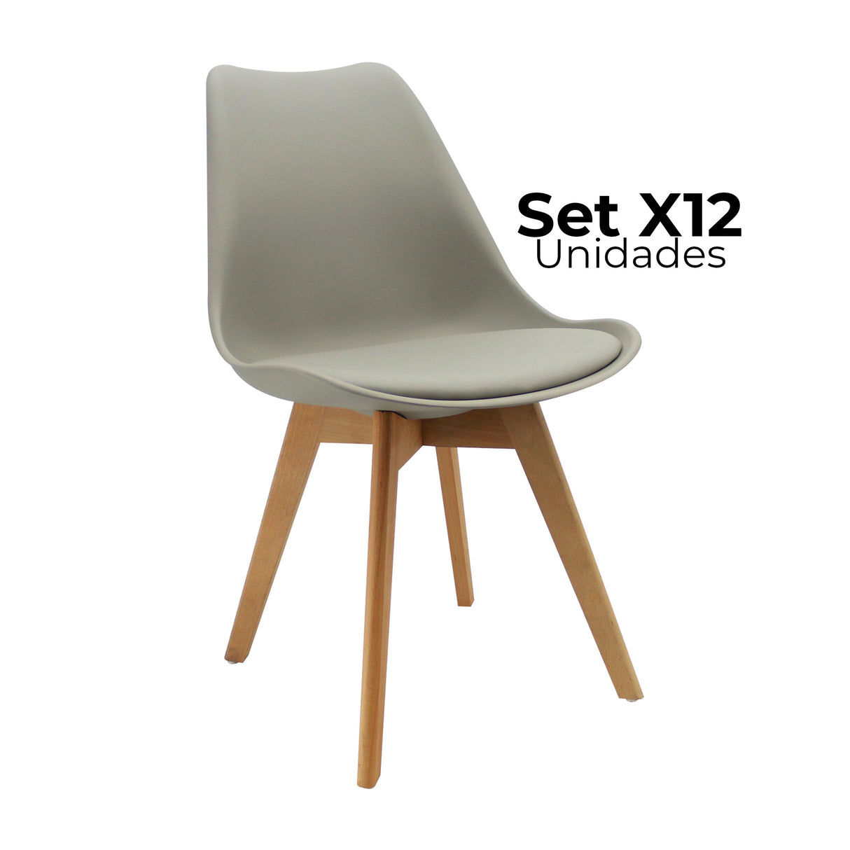 SET X 12 SILLAS JOLY GRISES BOXBIT