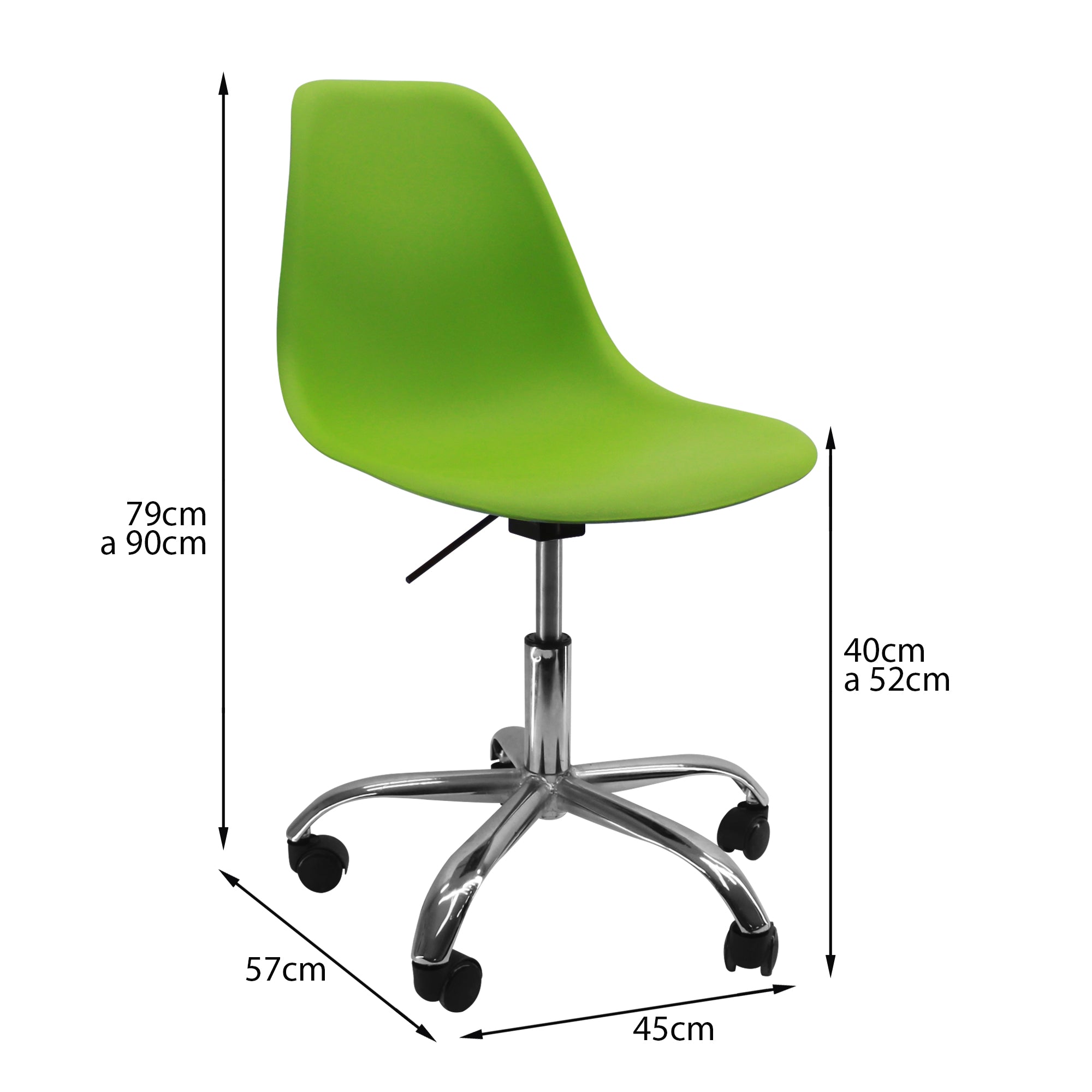 SILLA DKR CON RUEDAS TIPO EAMES VERDE BOXBIT
