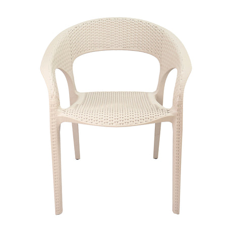 Set x4 Silla Exterior Ratan Curve Beige Boxbit