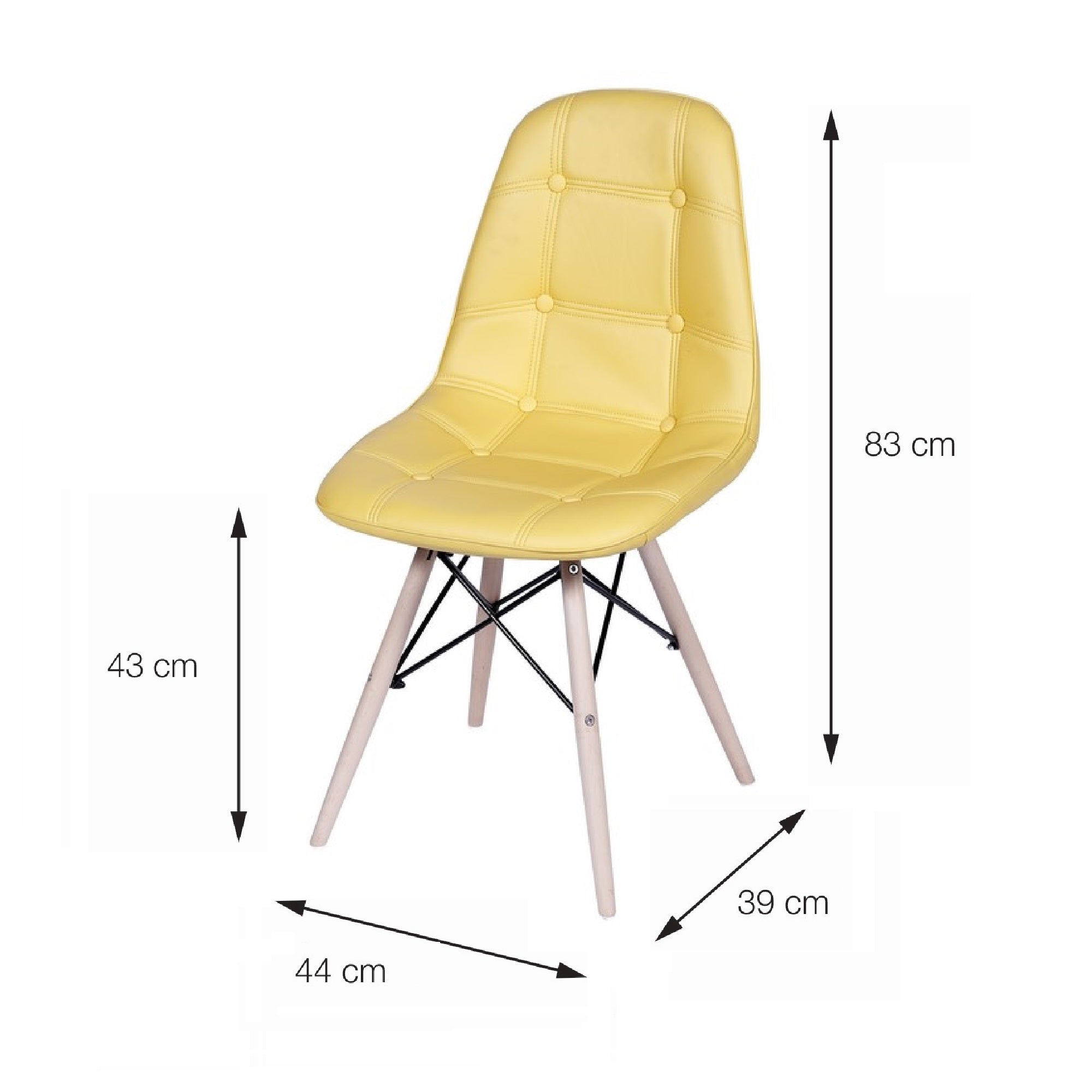 SILLA DKR BOTONES TIPO EAMES AMARILLA BOXBIT