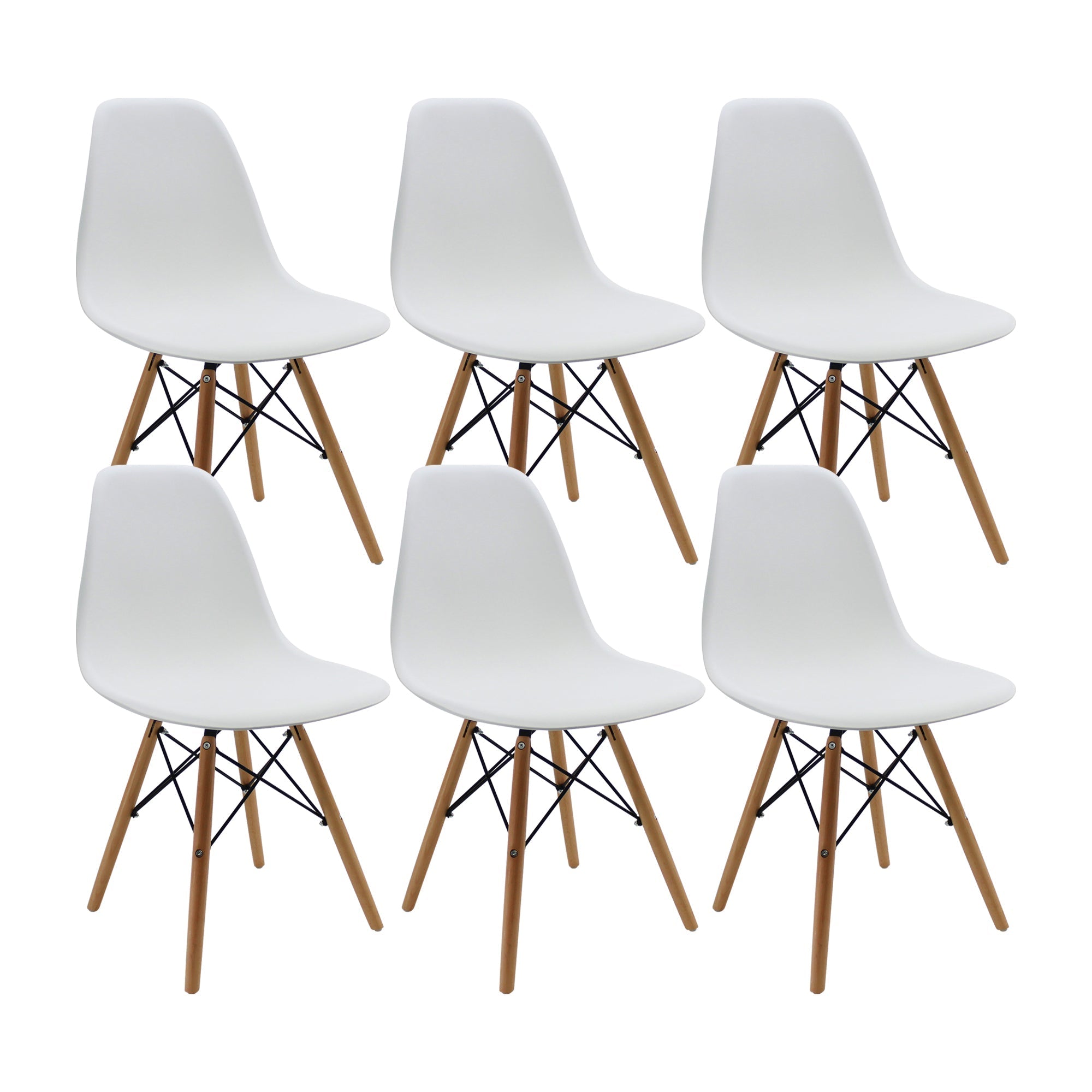 SET X 6 SILLAS DKR TIPO EAMES BLANCAS BOXBIT