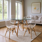 COMEDOR REDONDO TAPA VIDRIO MÁS 4 SILLAS DKR PC