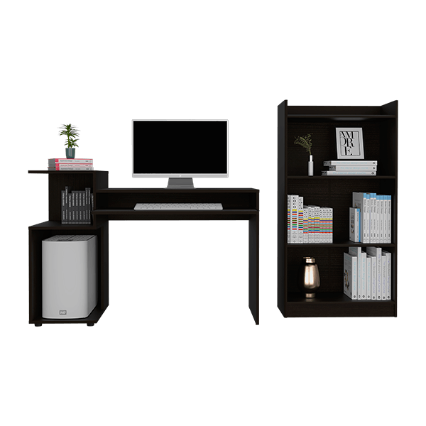 COMBO ESCRITORIO ATLANTER + BIBLIOTECA  WENGUE