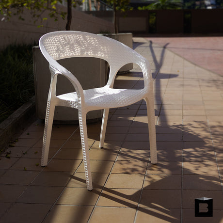 SET X 4 SILLA EXTERIOR RATAN CURVE BLANCO BOXBIT