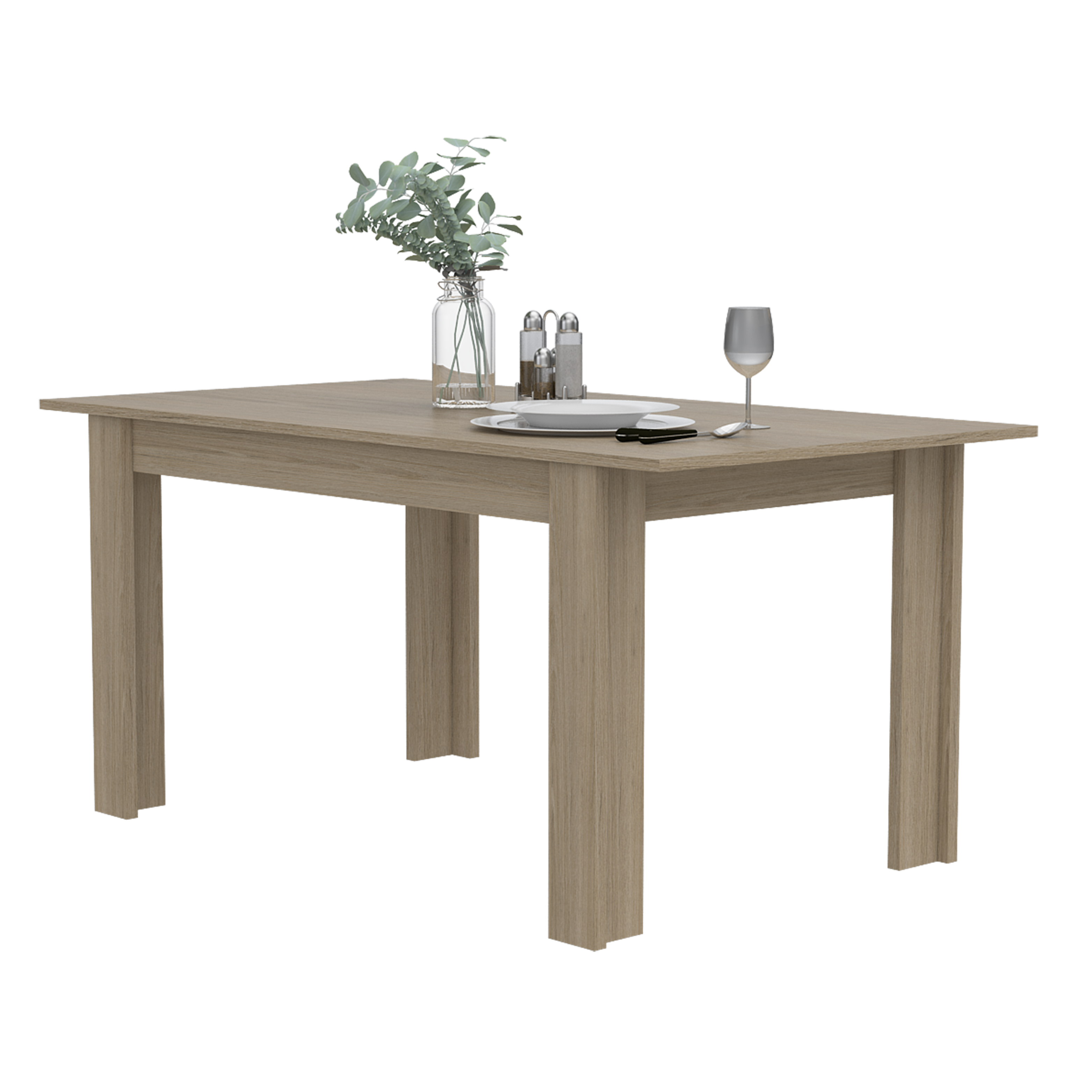 COMEDOR CUADRADO PORTOFINO MÁS 4 SILLAS DKR TIPO EAMES BLANCAS