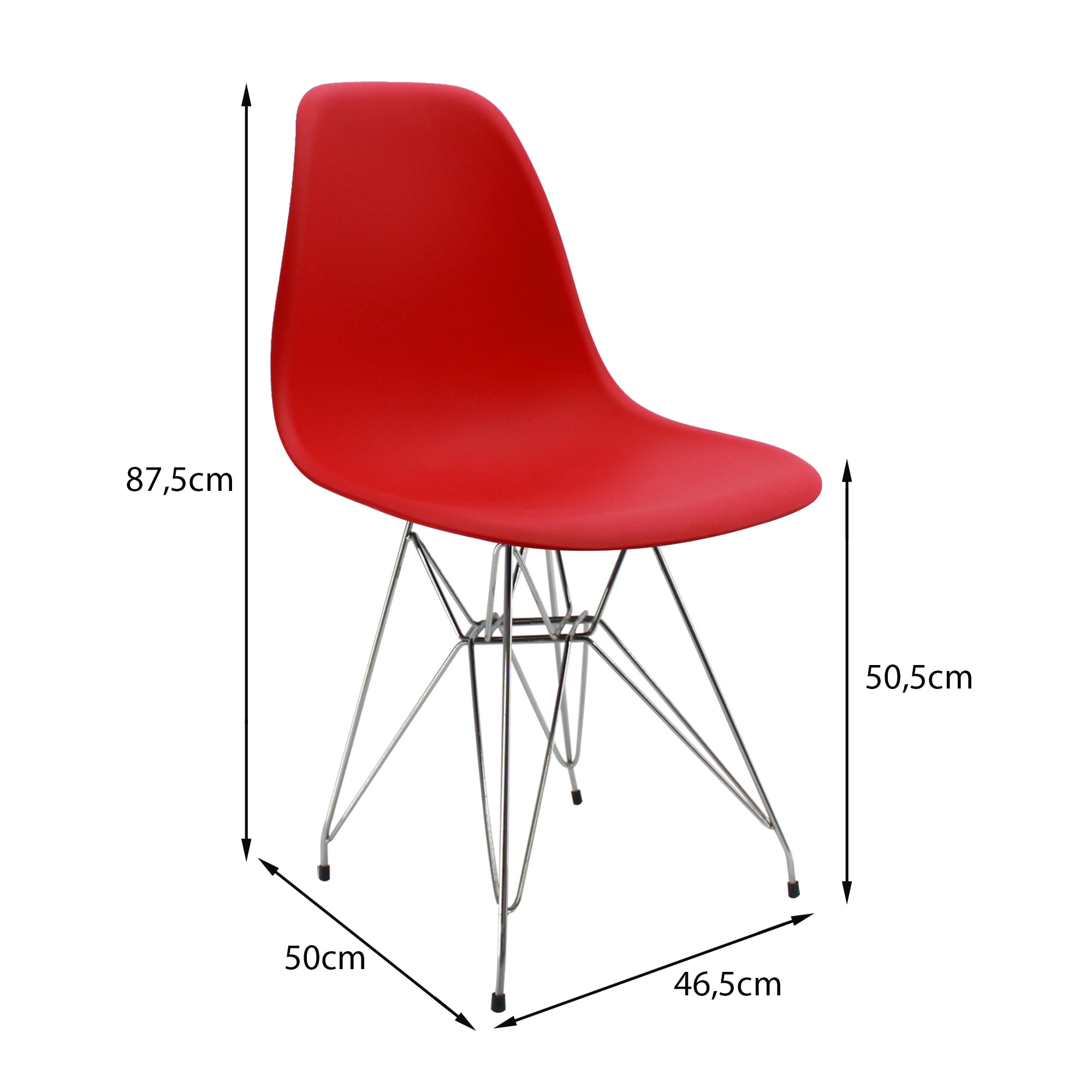 SILLA DKR METAL TIPO EAMES ROJA BOXBIT