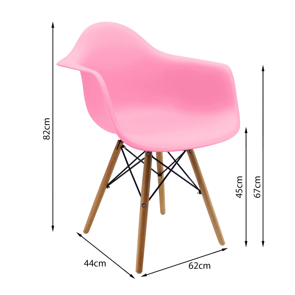Silla DKR Con Brazos Rosada BoxBit