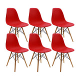 SET X 6 SILLAS DKR TIPO EAMES ROJAS BOXBIT