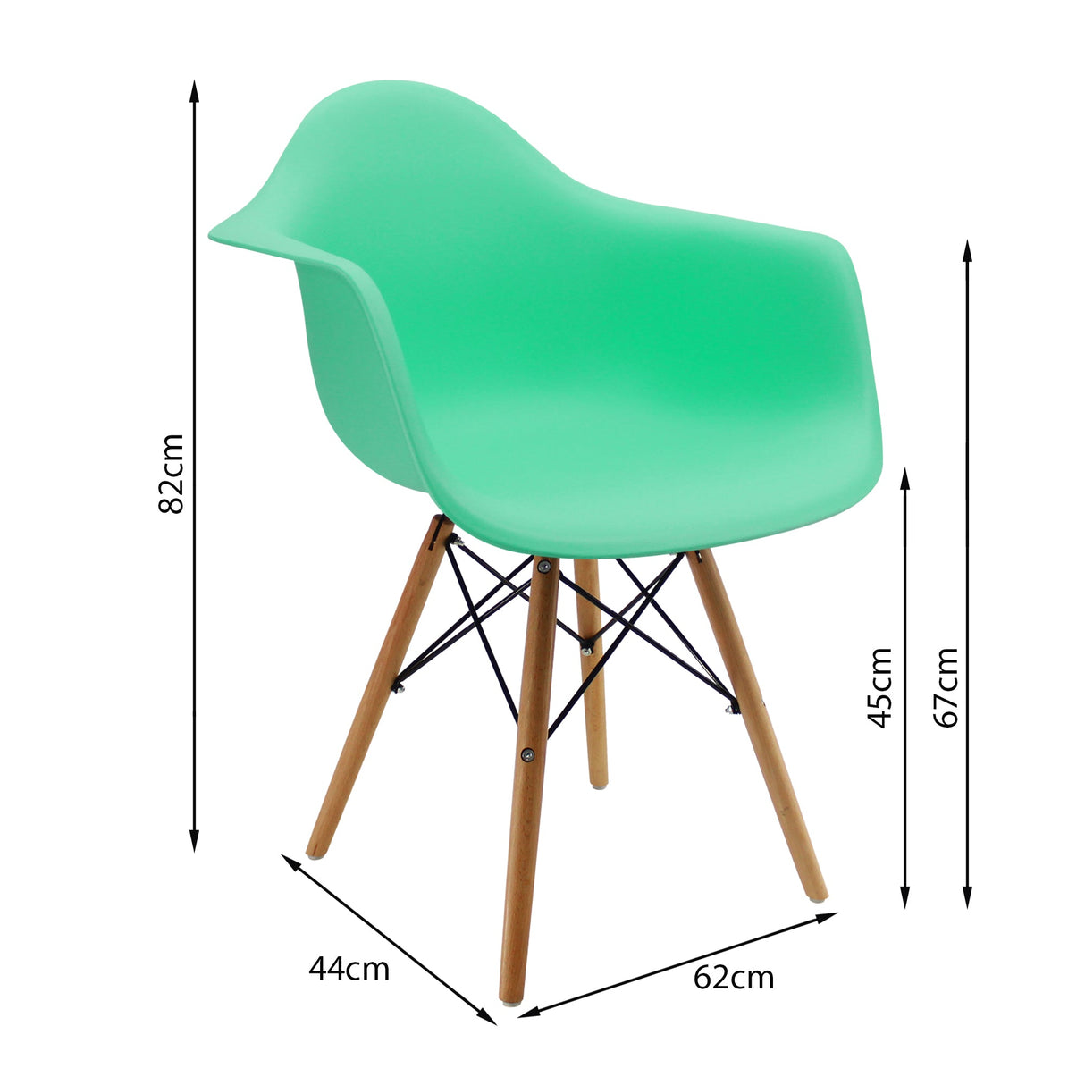 SET X 2 SILLAS DKR CON BRAZOS VERDE MENTA BOXBIT