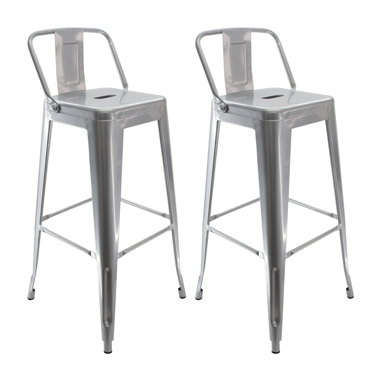 Set x 2 Butacos Bar Altos TITAN Tipo Tolix Gris BoxBit