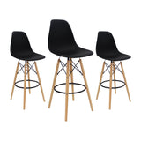 SET X 3 BUTACOS DKR BAR TIPO EAMES NEGROS BOXBIT