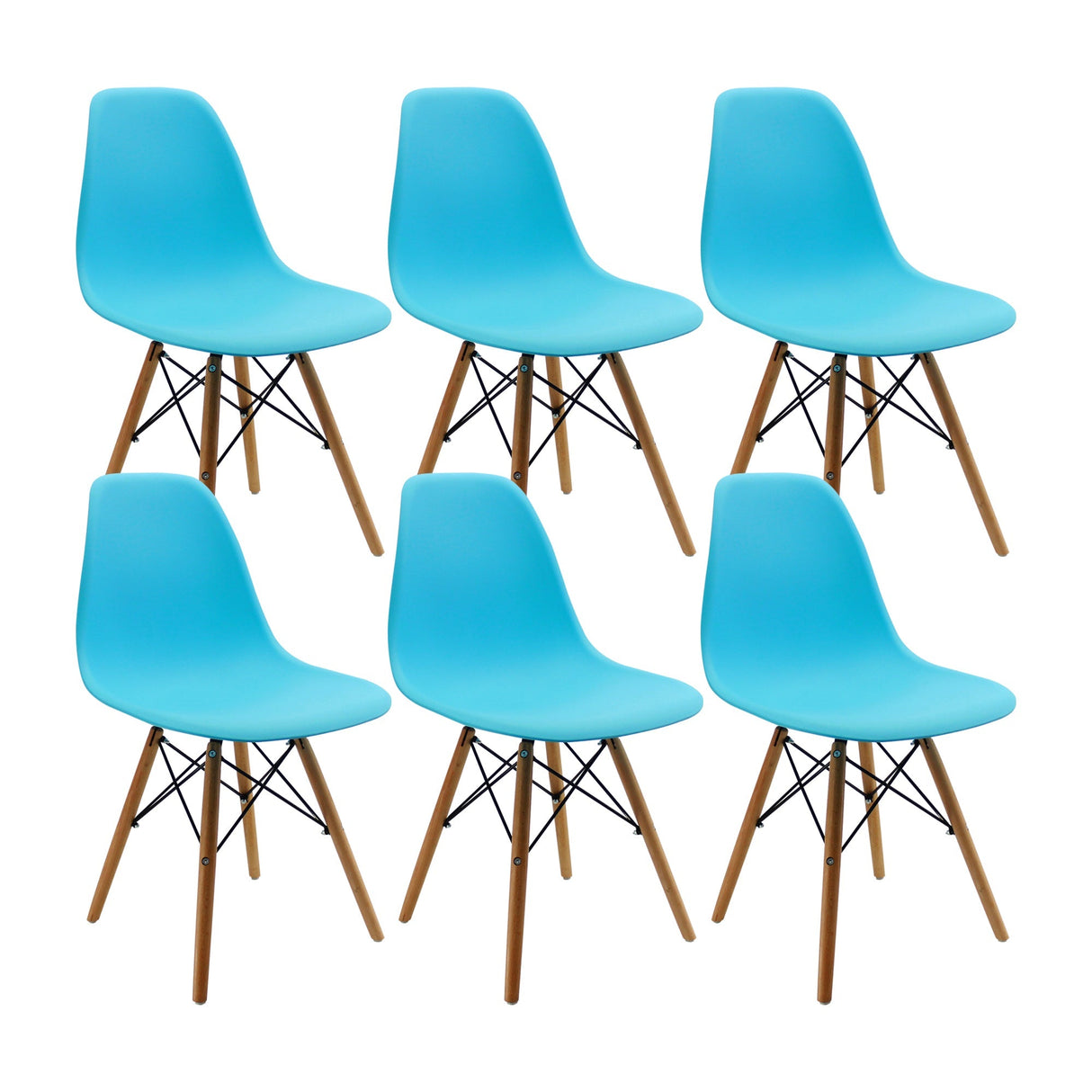 SET X 6 SILLAS DKR TIPO EAMES AZUL BOXBIT